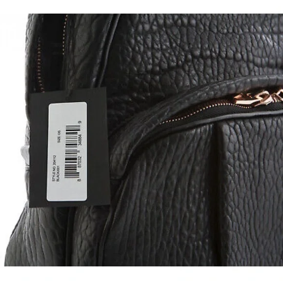 NWT ALEXANDER Wang Pebbled Black Leather Backpack Handbag with Studded Rose Gold - Picture 7 of 12